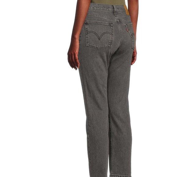 Levi's 501 Premium Crop Jeans - Straight Leg in Gray Worn in - Picture 9 of 13